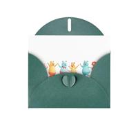 BROLEO Parade of Cartoon People - Biglietto di auguri per Natale, compleanno, San Valentino, anniversario di matrimonio e inviti per feste, colore: verde scuro