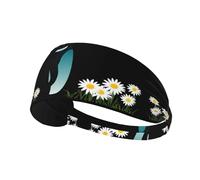BROLEO Penguin Among Daisies Fascia sportiva da donna a prova di sudore fascia elastica estiva