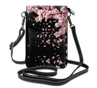 BROLEO Petali che volano dappertutto il cielo che stampa la piccola borsa di cuoio del telefono di vibrazione di vibrazione della tracolla delle piccole donne, impermeabile