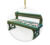 BROLEO Petali su una panchina Stampe Circolare Decorazione Supermercato Ceramica Inverno Natale Festa Casa