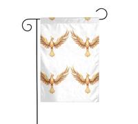 BROLEO Phoenix allarga le ali all'alba stampa Asta da giardino decorazione per cortile esterno su entrambi i lati 30,5 x 45,7 cm