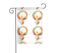 BROLEO Phoenix sotto l'arcobaleno stampa quattro stagioni bandiera giardino cortile decorazione 30,5 x 45,7 cm