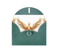 BROLEO Phoenix Spreads its wings at sunrise - Biglietto di auguri per Natale, compleanno, San Valentino, anniversario di matrimonio e inviti per feste, colore: verde scuro