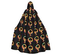 BROLEO Phoenix Under The Rainbow Stampa Halloween Adulto Mantello con Cappuccio Abbigliamento Uomo e Donna Mantello Gioco di Ruolo