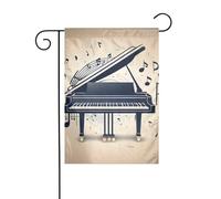 BROLEO Pianoforte Musica Simbolo Stampa Giardino Bandiera Esterna Decorazione Cortile Frontale 30,5 x 45,7 cm