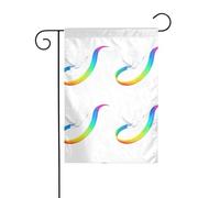 BROLEO Piccione che disegna un arco nel cielo stampa asta bandiera giardino decorazione cortile esterno double face 30,5 x 45,7 cm