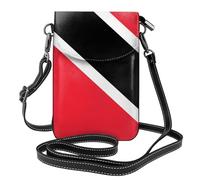 BROLEO Piccola borsa per cellulare 19,3 x 12,4 cm, bandiera di Trinidad e Tobago, in pelle, con patta a tracolla, perfetta per passeggiate, campeggio