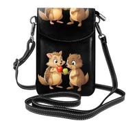 BROLEO Piccola borsa per cellulare 19,3 x 12,4 cm, riccio, canguro, mele, stampe, in pelle, a tracolla, custodia per telefono da donna, perfetta per passeggiate e campeggio