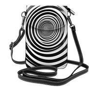 BROLEO Piccola borsa per telefono cellulare 19,3 x 12,4 cm, a spirale, illusione ottica, stampa gif in pelle a tracolla, custodia per telefono da donna, perfetta per passeggiate, campeggio