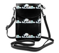 BROLEO Piccola borsa per telefono cellulare 19,3 x 12,4 cm bambina che dorme con stampa panda in pelle a tracolla custodia per telefono per donne, perfetta per passeggiate, campeggio