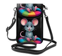 BROLEO Piccola borsa per telefono cellulare 19,3 x 12,4 cm con stampa colorata cuscino in pelle a tracolla con patta custodia per telefono per donne, perfetta per passeggiate, campeggio