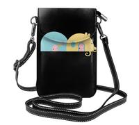 BROLEO Piccola borsa per telefono cellulare 19,3 x 12,4 cm con stampa di casa del topolino in pelle a tracolla con patta custodia per telefono per donne, perfetta per passeggiate, campeggio