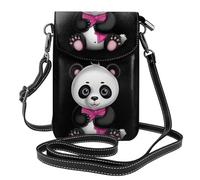 BROLEO Piccola borsa per telefono cellulare 19,3 x 12,4 cm Hug The Bear con stampa fiocco in pelle a tracolla custodia per telefono per donne, perfetta per passeggiate, campeggio