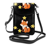 BROLEO Piccola borsa per telefono cellulare 19,3 x 12,4 cm Little Fox Counting Stars stampe in pelle a tracolla custodia per telefono da donna, perfetta per passeggiate, campeggio