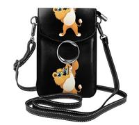 BROLEO Piccola borsa per telefono cellulare 19,3 x 12,4 cm Little Lion studiando una lente d'ingrandimento stampa pelle Crossbody Flap custodia per telefono per donne, perfetta per passeggiate