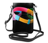 BROLEO Piccola borsa per telefono cellulare 19,3 x 12,4 cm, tre braccialetti multicolori, in pelle, con patta a tracolla, custodia per telefono da donna, perfetta per passeggiate, campeggio