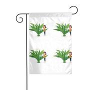 BROLEO Piccola ragazza che tiene il giglio della valle Stampa Giardino pennone esterno cortile decorazione moda 30,5 x 45,7 cm