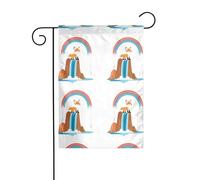 BROLEO Piccola volpe a Rainbow Falls Printing Garden pennone esterno cortile decorazione moda 30,5 x 45,7 cm