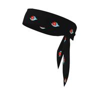 BROLEO Piccolo fiore rosso tra le onde Stampe Foulard sportivo, assorbe il sudore e traspirante, fascia movimento, fazzoletto su entrambi i lati