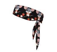 BROLEO Piccolo topolino che mangia peperoni Stampe Foulard sportivo, assorbe il sudore e traspirante, fascia per capelli movimento, fazzoletto su entrambi