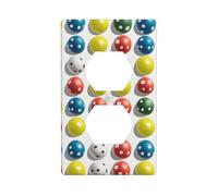 BROLEO Pickleball Balls Colori Motivo Stampa Doppia Presa Pannello a Parete Piastra di Copertura Presa Elettrica è Infrangibile e Durevole 11,4 x 7 cm
