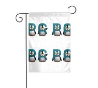 BROLEO Pinguini con lettere stampa asta da giardino decorazione cortile esterno su entrambi i lati 30,5 x 45,7 cm