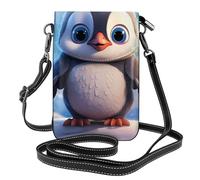 BROLEO Pinguino sveglio che stampa la piccola borsa di cuoio del telefono di vibrazione di vibrazione delle donne di cuoio, impermeabile