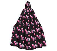 BROLEO Pink Love Balloon Camera Stampe Halloween Adulto Mantello con Cappuccio per Feste in Costume ed Eventi a Tema