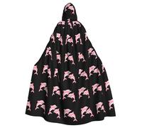 BROLEO Pink Love Prints - Mantello con cappuccio per Halloween, per feste in costume ed eventi a tema, per adulti