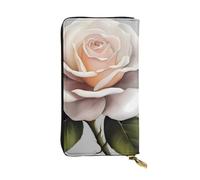 BROLEO Pochette lunga in pelle con stampa floreale rosa grigio foglia di tè per ragazze e donne alla moda - durevole, elegante e funzionale, Nero , Taglia unica