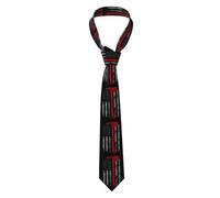 BROLEO Pompiere Axe Red Line Bandiera stampa Cravatta da uomo stile classico adatto per vacanze e lavoro