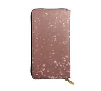 BROLEO Portafoglio in pelle, elegante e resistente, da donna, con scomparti multipli e cerniera, colore oro rosa, finto glitter, nero, Taglia unica