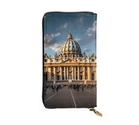 BROLEO Portafoglio lungo in pelle con immagine della Basilica di San Pietro, per ragazze e donne alla moda, durevole, elegante e funzionale, Nero , Taglia unica