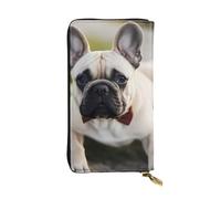 BROLEO Portafoglio lungo in pelle con immagine di bulldog francese, per ragazze e donne alla moda, durevole, elegante e funzionale, Nero , Taglia unica