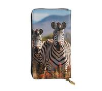 BROLEO Portafoglio lungo in pelle con immagine di zebre sul Sud Africa, per ragazze e donne alla moda, durevole, elegante e funzionale, Nero , Taglia unica