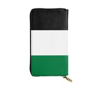 BROLEO Portafoglio lungo in pelle con stampa bandiera dello Stato della Palestina, per ragazze e donne alla moda, durevole, elegante e funzionale, Nero , Taglia unica