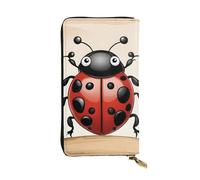 BROLEO Portafoglio lungo in pelle con stampa di coccinelle dei cartoni animati, per ragazze e donne alla moda, durevole, elegante e funzionale, Nero , Taglia unica