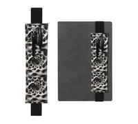 BROLEO - Portapenne in pelle nera, con fascia elastica regolabile, 21,1-4,6 cm, adatto per la maggior parte dei quaderni e diari