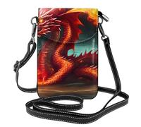 BROLEO Re del drago nel fuoco che stampa la piccola borsa del telefono di vibrazione della borsa di cuoio di vibrazione delle donne, impermeabile e