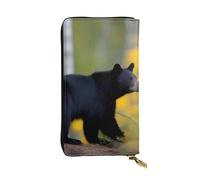 BROLEO rge and Small Black Bears - Portafoglio lungo in pelle per ragazze e donne alla moda, resistente, elegante e funzionale, Nero , Taglia unica