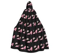 BROLEO Scarpe in pelle rosa fiori Stampe Halloween Adulto Mantello con Cappuccio per feste in costume ed eventi a tema