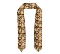 BROLEO Scialle di laurea appiattito, nastro bussola e vecchia mappa del mondo, stola in raso per cerimonie di laurea, regalo per figli, figlie, amici e sorelle, Appiattito, Taglia unica