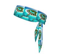 BROLEO Sciarpa sportiva con stampa di paesaggi delle Maldive, assorbe il sudore e traspirante, fascia per capelli con movimento, fazzoletto su entrambi i lati