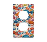 BROLEO Scuola variopinta del pesce che stampa il doppio pannello di parete dell'incavo decorativo per le aree residenziali e commerciali 4.5x2.7"