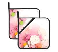 BROLEO Set di 2 presine isolate quadrate con stampa di frammenti di colore, 20,3 x 20,3 cm, spessi e durevoli, anti-scottatura e termoisolanti