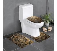 BROLEO Set di 3 tappetini antiscivolo con calendario Maya, stampa fine del mondo, tappeti da bagno per il massimo comfort, bagno principale