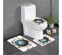 BROLEO Set di 3 tappetini antiscivolo con pipistrelli in un buco nero, tappeti da bagno per il massimo comfort, bagni padronali