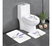 BROLEO Set di 3 tappetini antiscivolo con stampa a gocce d'acqua, per il massimo comfort, bagno principale