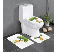 BROLEO Set di 3 tappetini antiscivolo con stampa di giraffa dal pero, tappeti da bagno per il massimo comfort, bagno principale
