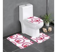 BROLEO Set di 3 tappetini antiscivolo con stampa di piccolo mostro nella ghirlanda, tappeti da bagno per il massimo comfort, bagni padronali